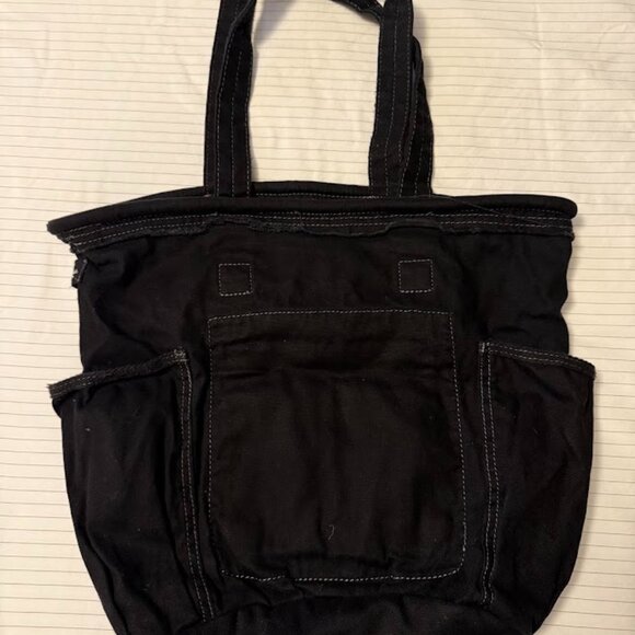 Thirty One Retro Metro Black Canvas Multi Pocket Key Loop Shoulder Bag - Picture 1 of 3